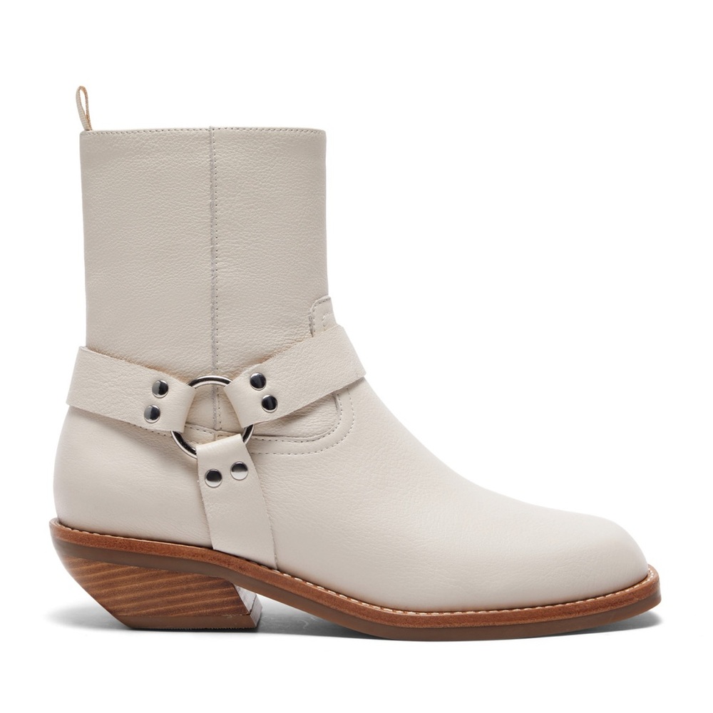 NIB Silent D Claire moto harness boot | Oat leather (off white) | US 8.5 EU 39